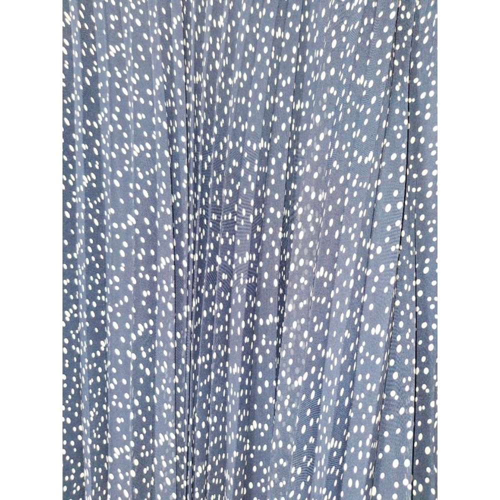 Cato Navy Blue White Polka Dot Pleated Midi Skirt Size 14 Plus librarian school - Picture 2 of 5
